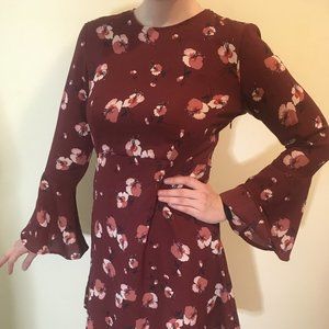 Floral Burgundy Dress